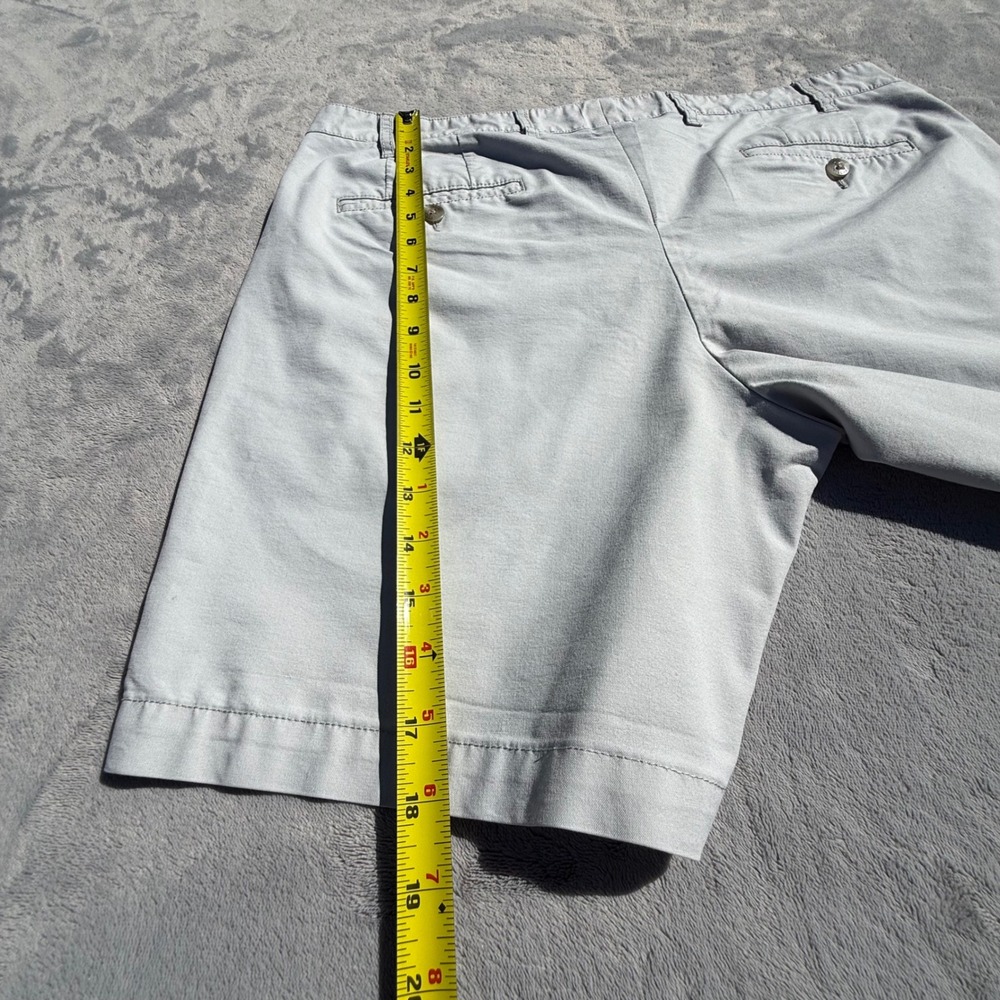 Peter Millar Mens 37 Gray Flat Front Cotton Blend Stretch Chino Shorts 8 Inseam - Picture 12 of 14